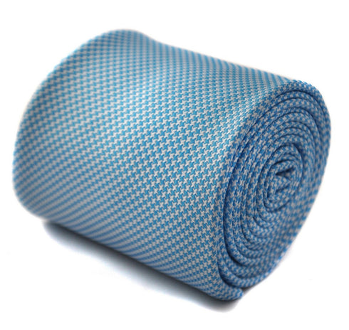 light blue dogstooth check tie